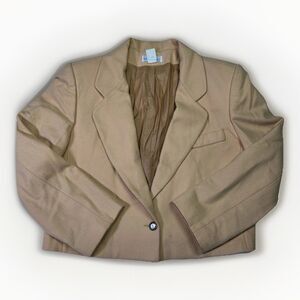 Vintage Lew Magram NY Camel Wool Cashmere Blend Blazer Jacket USA Made Sz 6